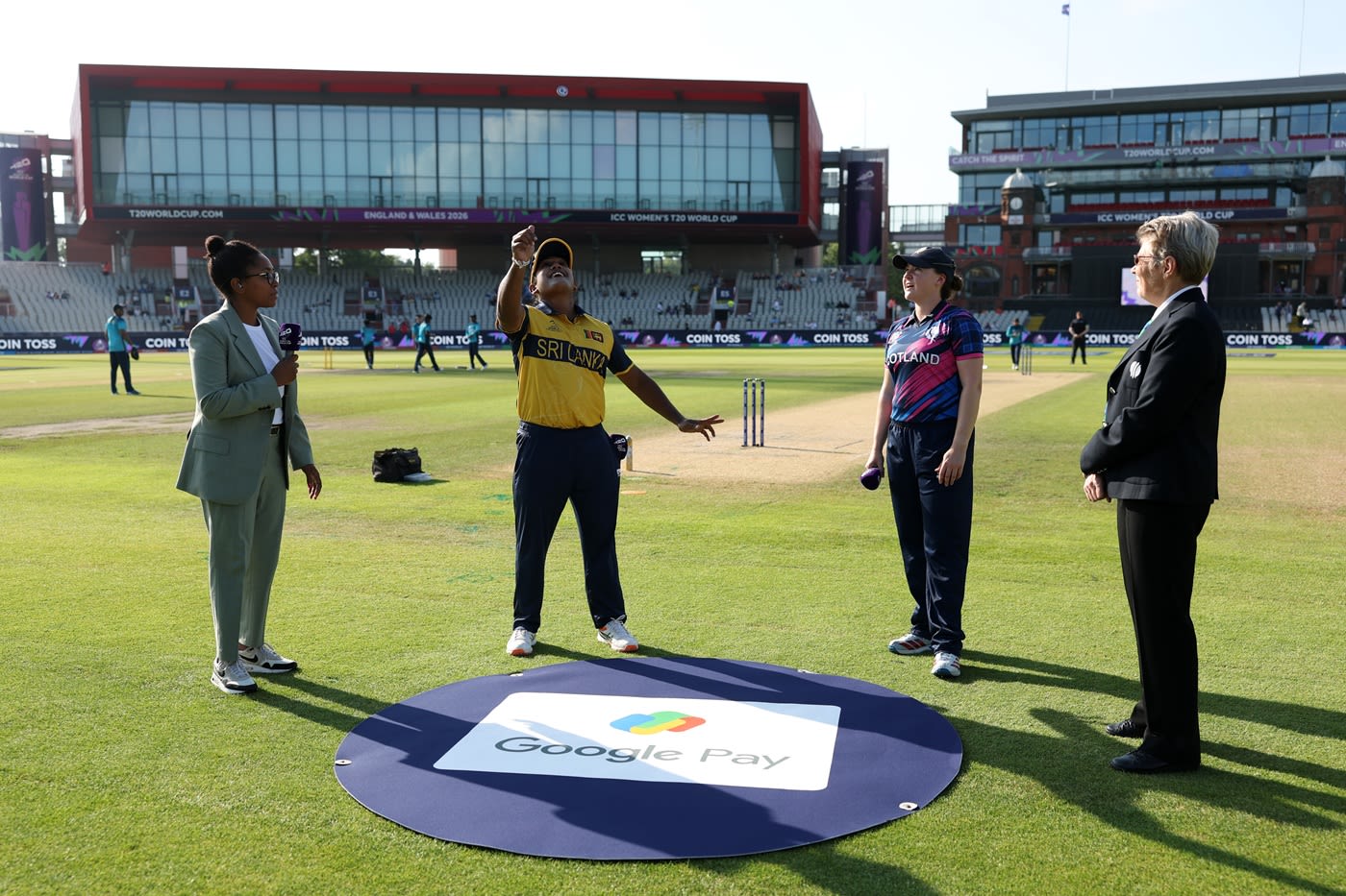Chamari Athapaththu and Kathryn Bryce at the toss