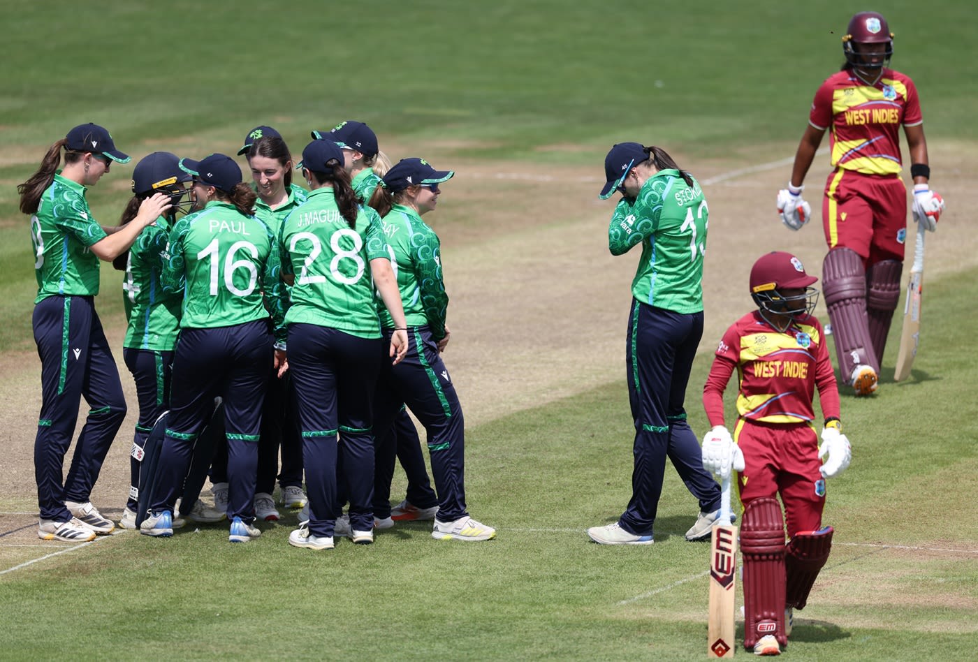Ireland celebrate the dismissal of Shemaine Campbelle