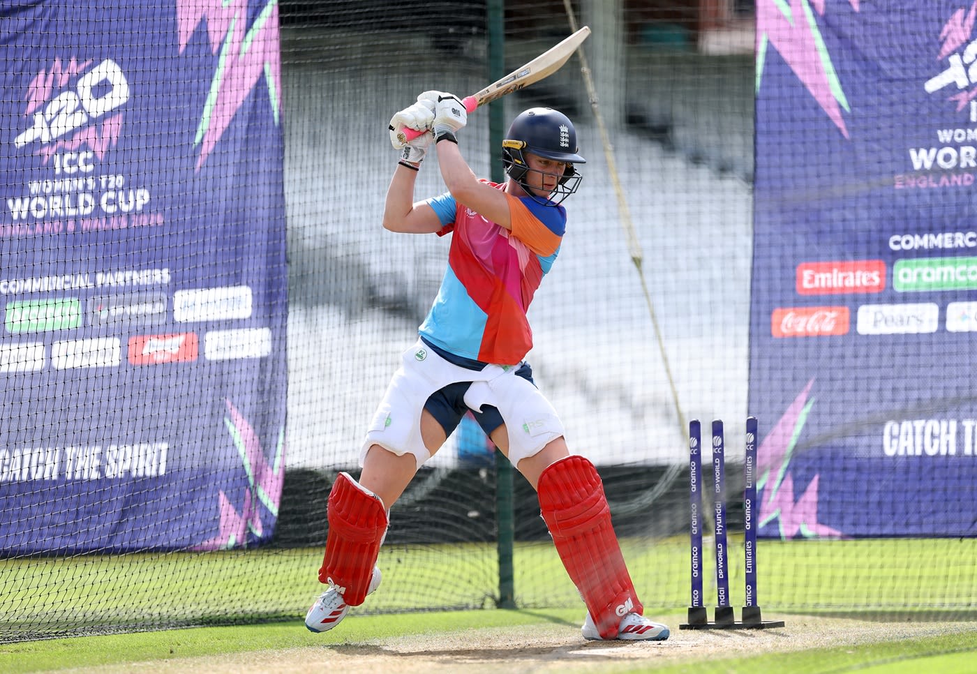 Freya Kemp at nets on the eve of the semi-final