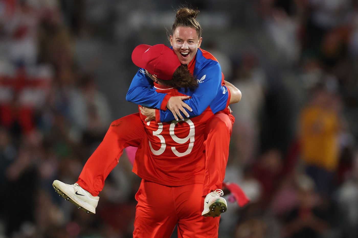 Linsey Smith celebrates England's victory
