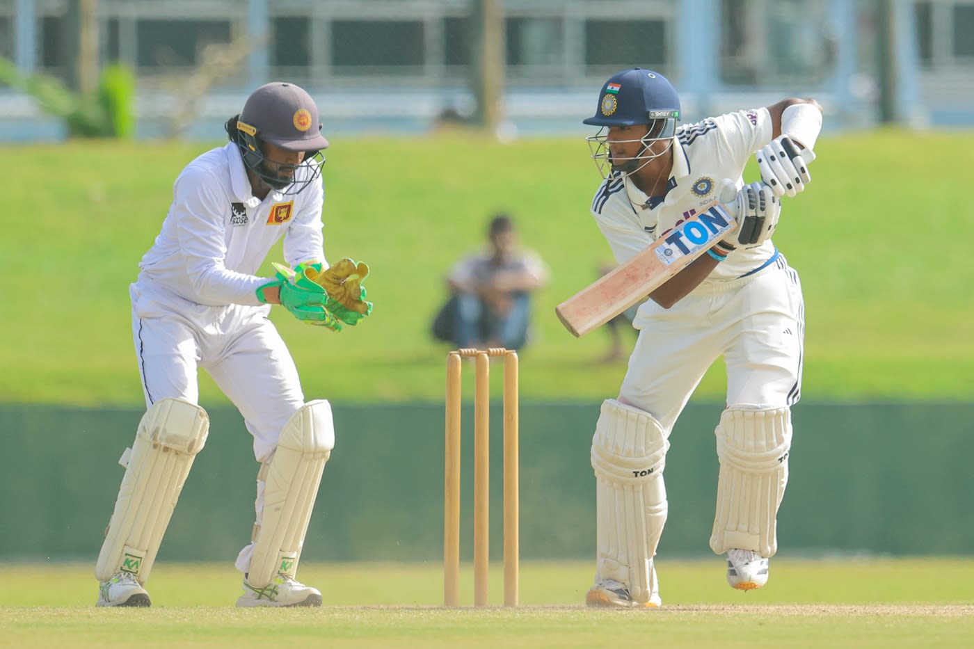 Shaik Rasheed dabs with soft hands