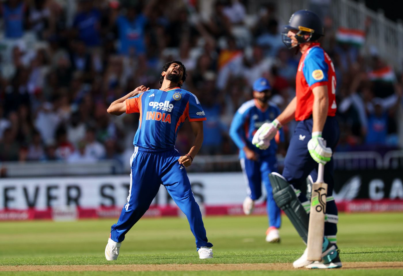 Prince Yadav knocked over Jos Buttler with his first ball