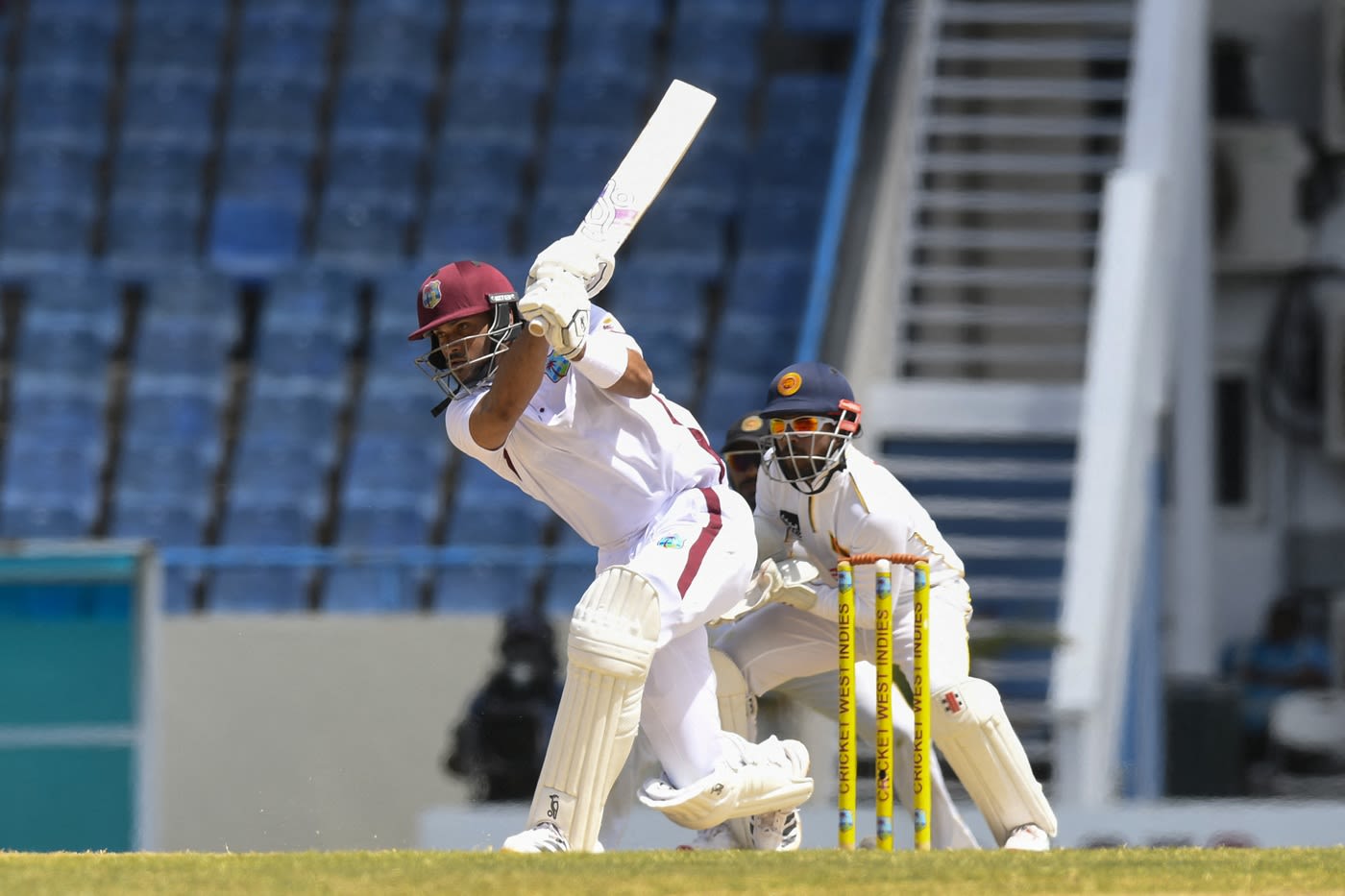 Brandon King plays a shot
