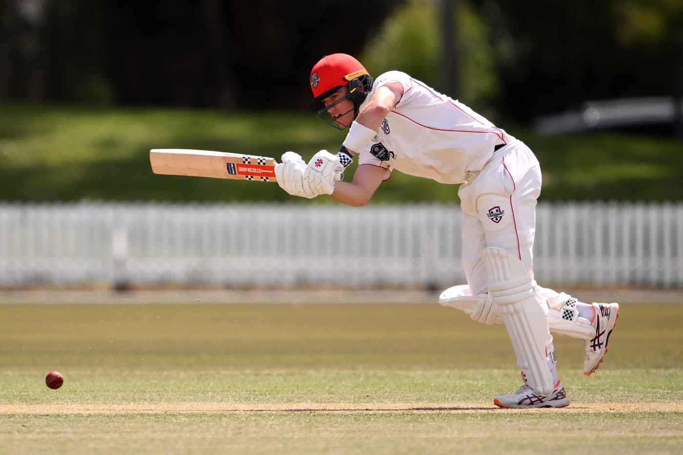Cam Paul whips the ball into the leg side