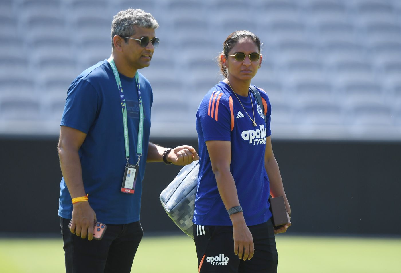 Harmanpreet Kaur and Amol Muzumdar walk around Lord's, Lord's