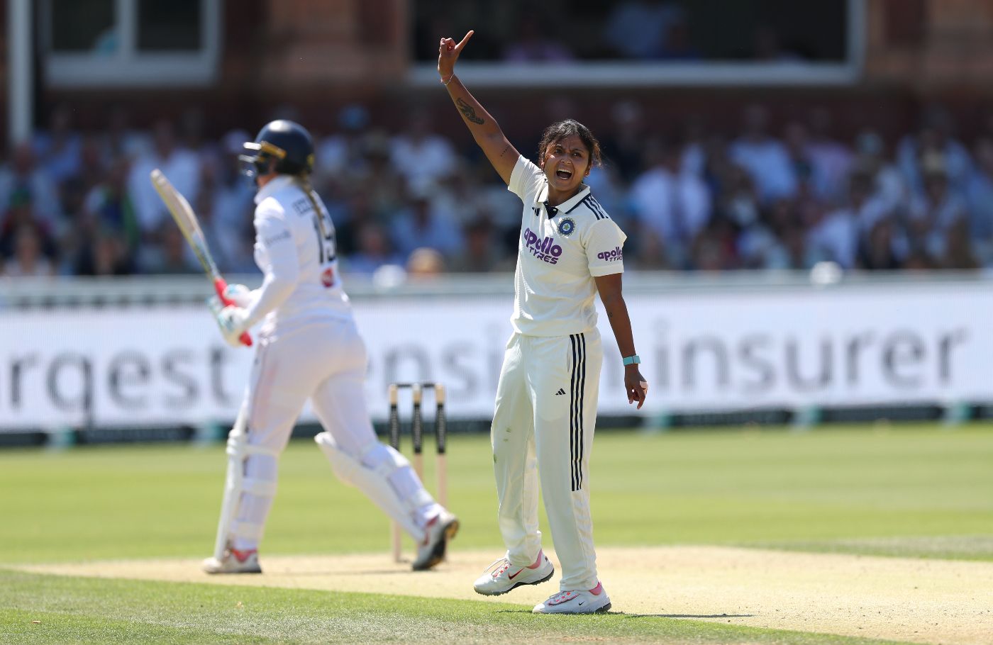 Sayali Satghare removed Sophie Ecclestone as India took control