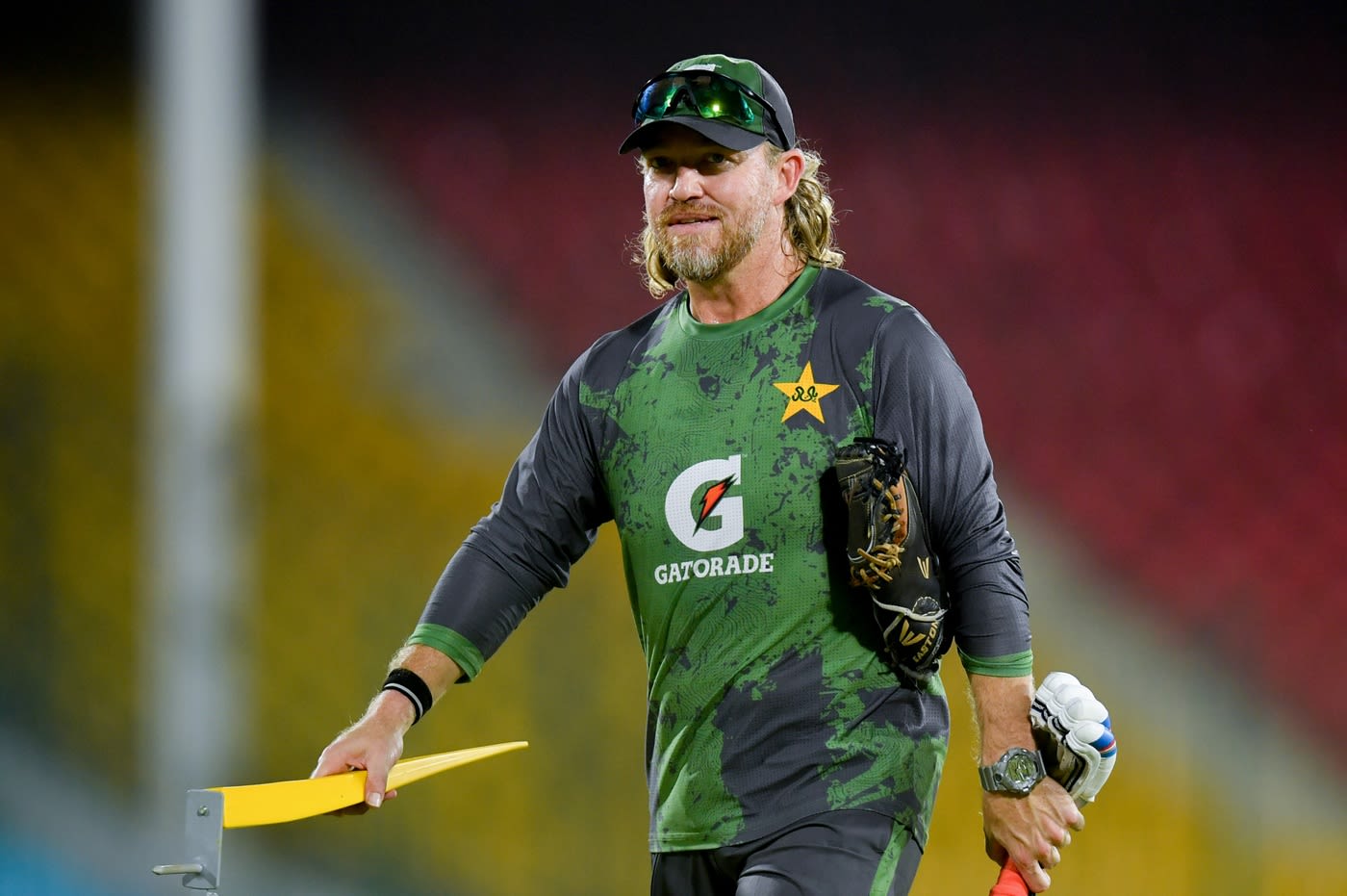 Pakistan's fielding coach Shane McDermott during a training session