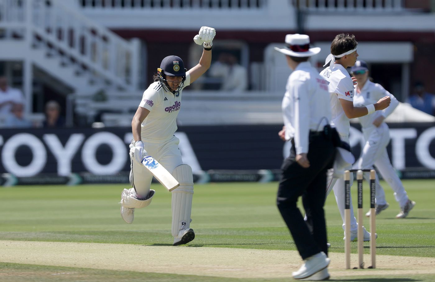 Yastika Bhatia runs through to complete her century