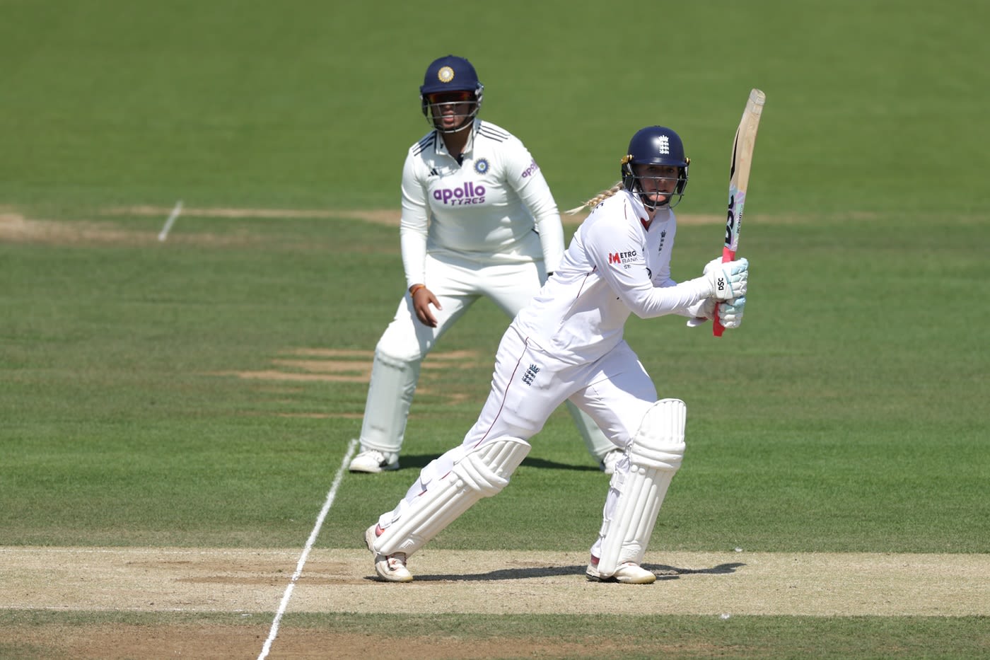 Sophie Ecclestone hung around with the bat