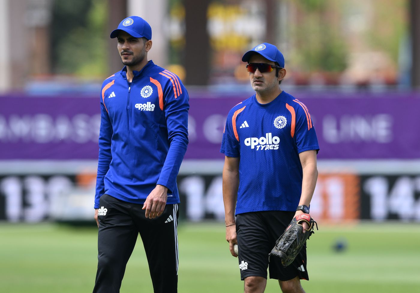 Shubman Gill and Gautam Gambhir on the day before the game