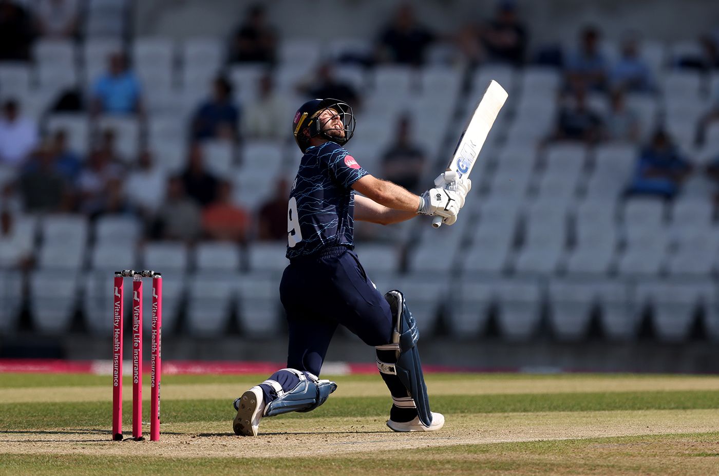 Adam Lyth plays a leg-side pick-up