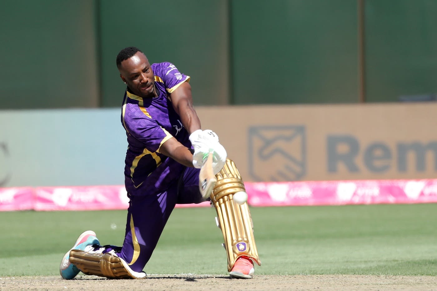 Andre Russell powers one in his unbeaten 62