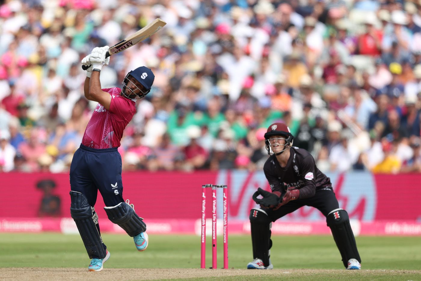 Saif Zaib drives down the ground