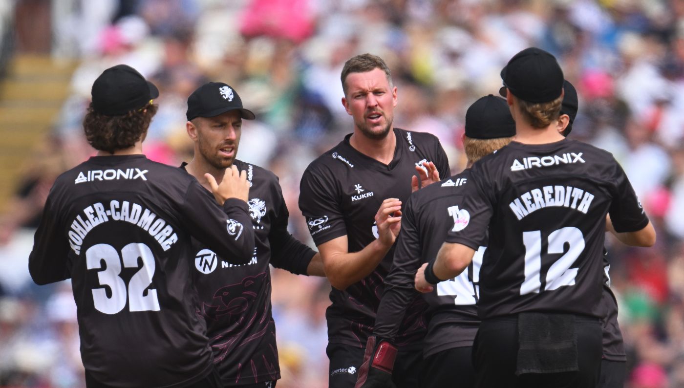 Jake Ball claimed the key wicket of Chris Lynn