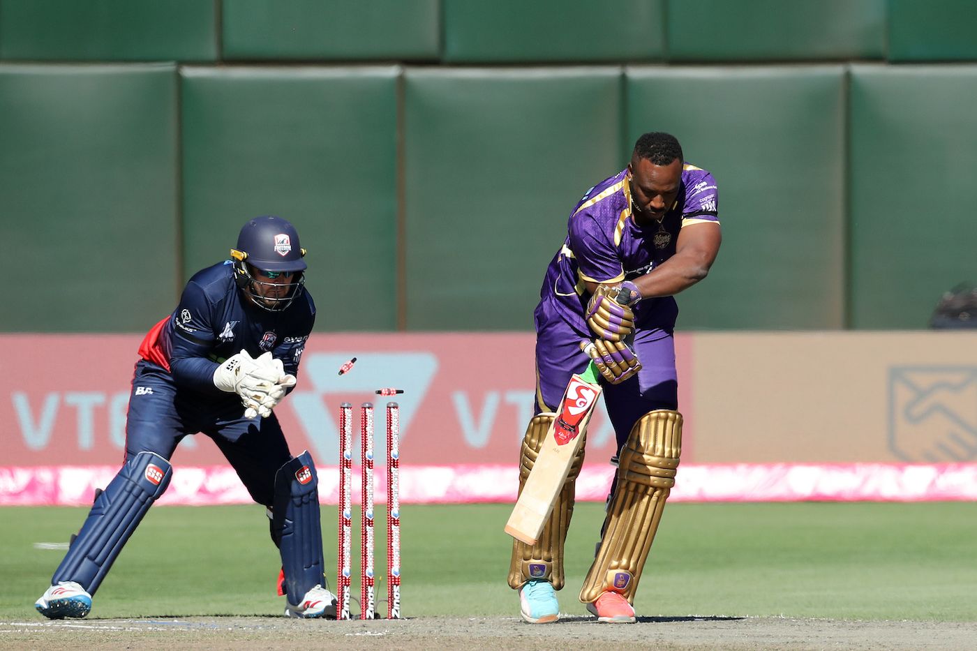 Andre Russell's promotion to No. 3 ended in a two-ball duck