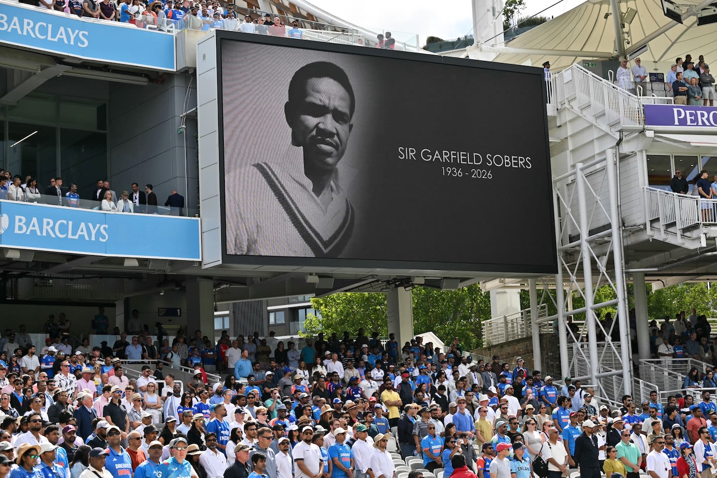 Sir Garry Sobers was remembered before the start of the game