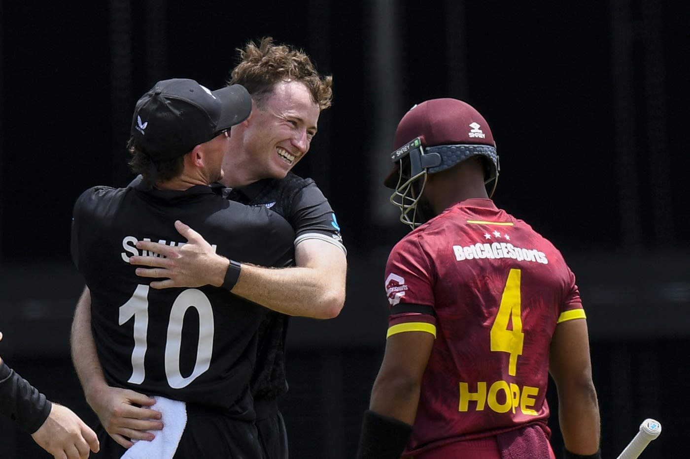 Matthew Fisher dismissed Shai Hope for his first ODI wicket