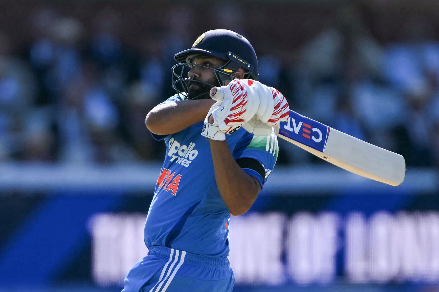 Rohit Sharma unfurled his trademark pull