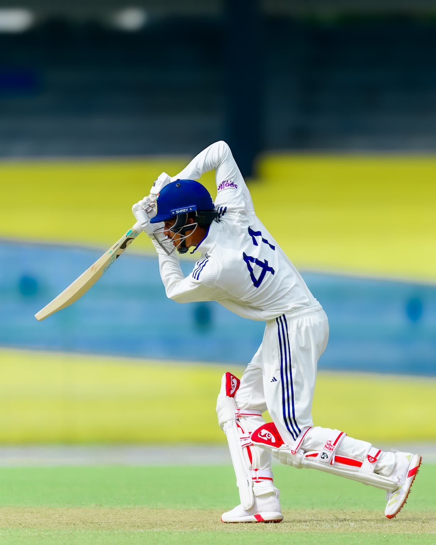 Manal Chauhan drives down the ground