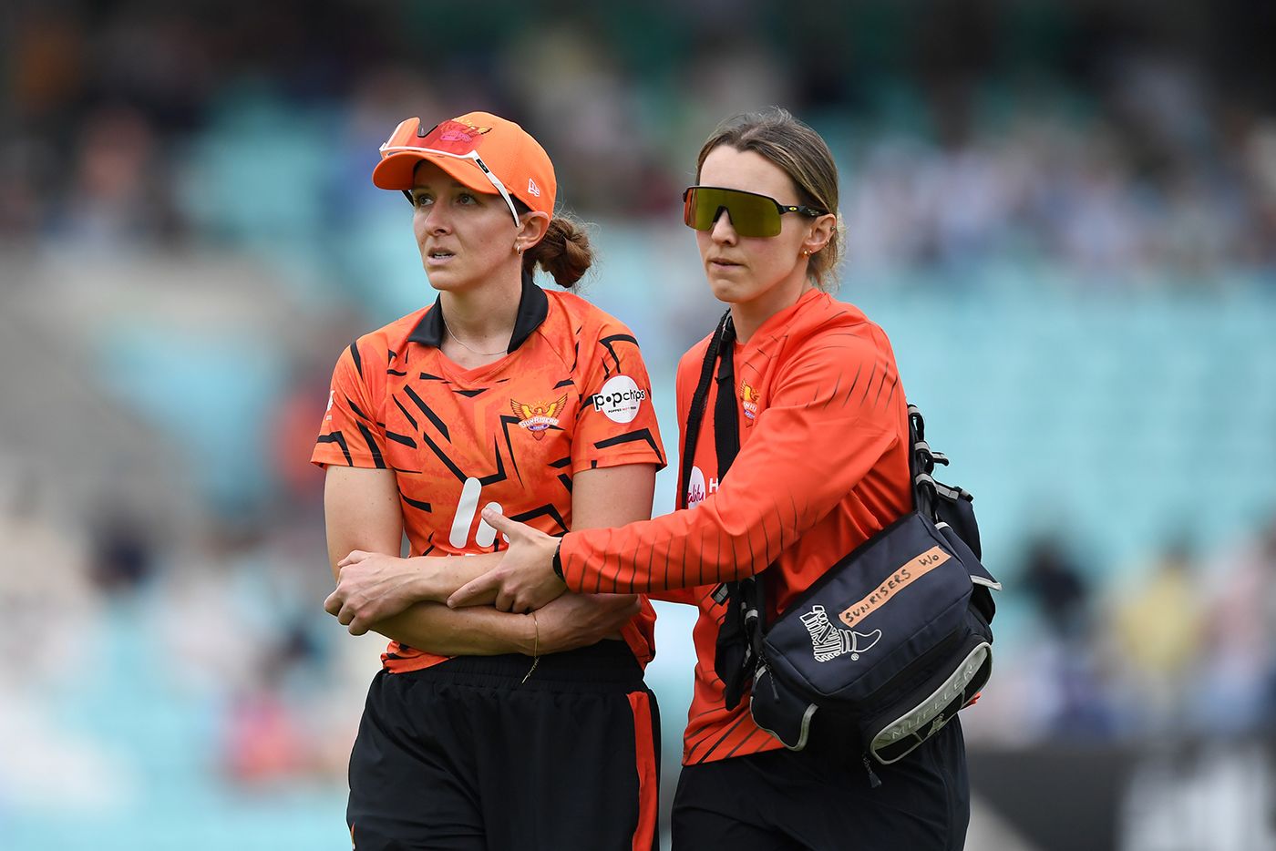 Kate Cross went off with a shoulder injury