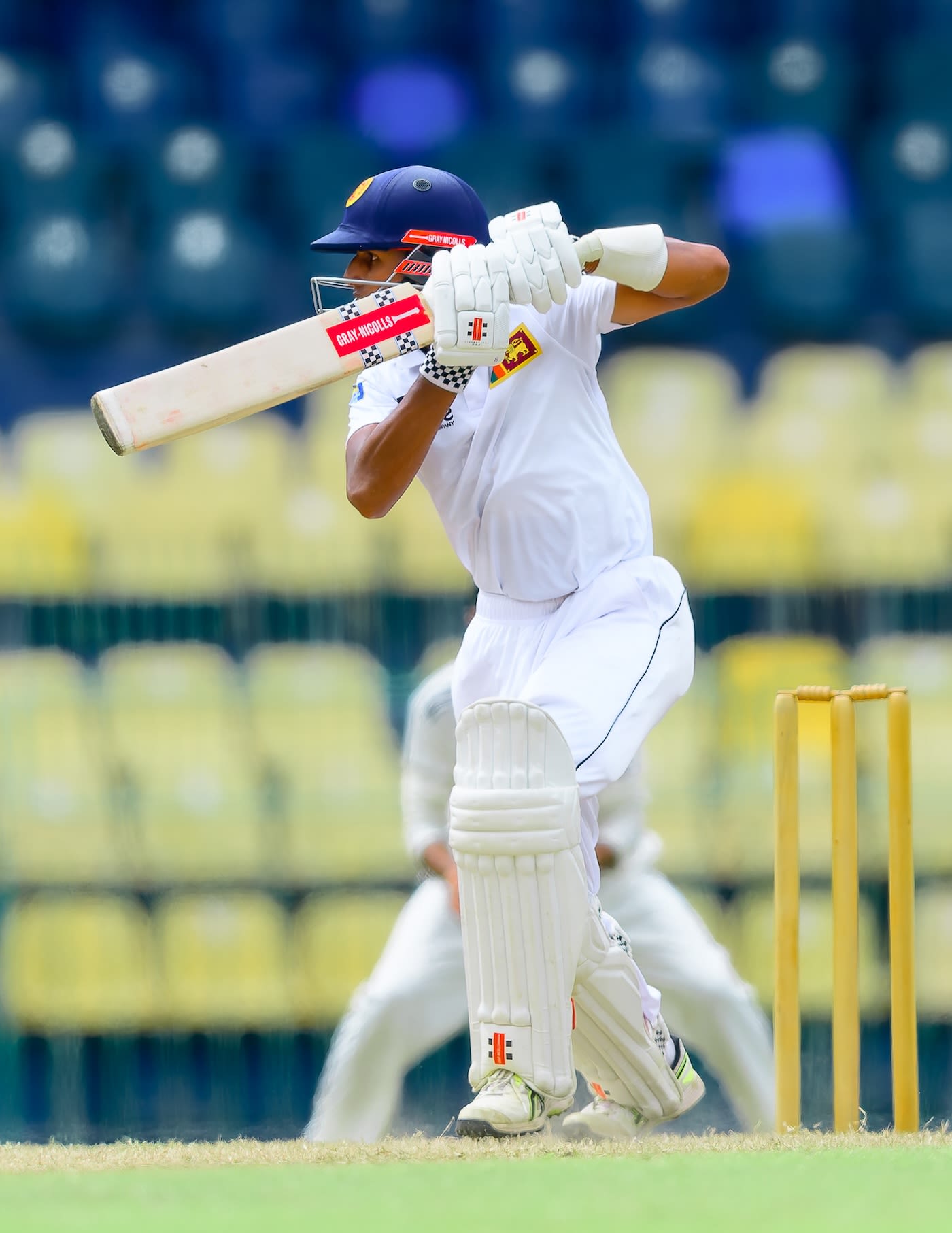 Dimantha Mahavithana plays stylishly to the off side