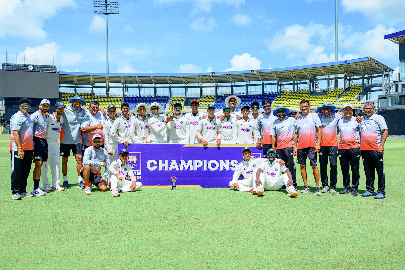 India Under-19s celebrate their big win