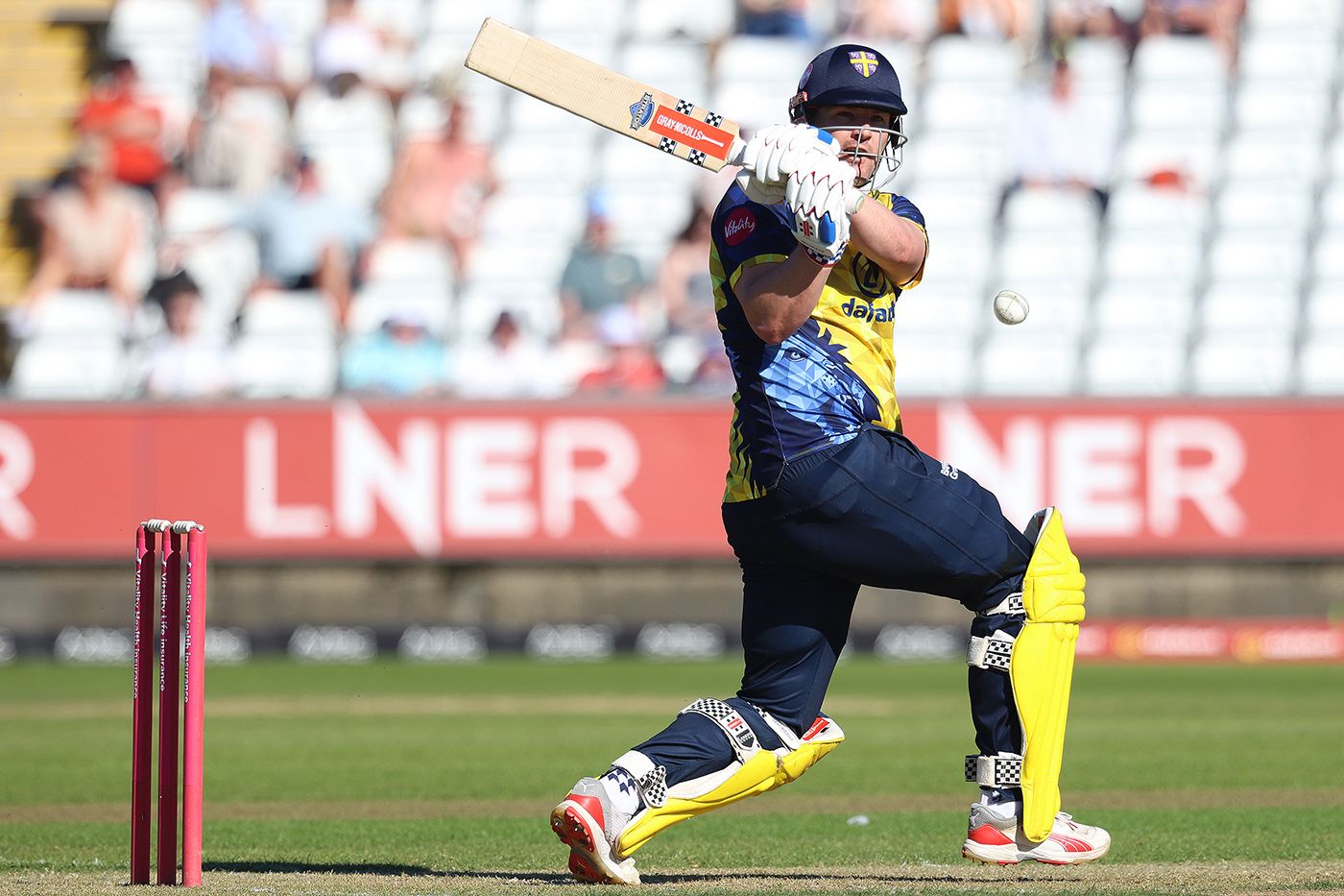 Alex Lees muscles one into the leg side