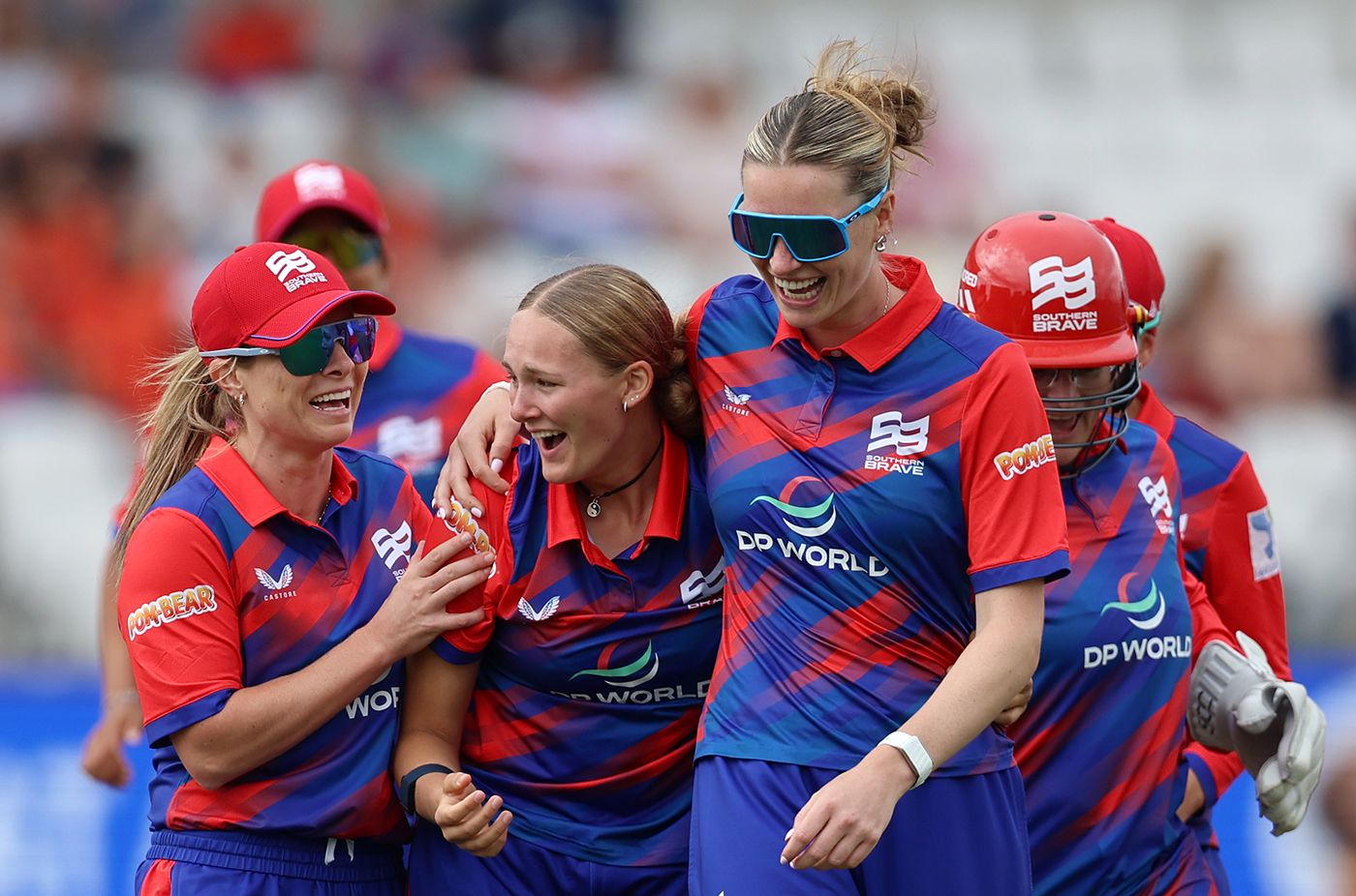 Sophie Molineux, Tilly Corteen-Coleman and Lauren Bell celebrate