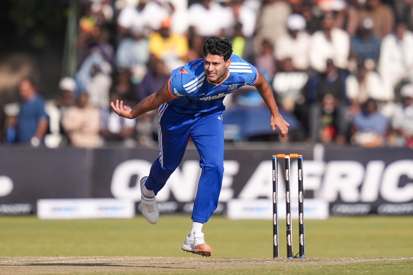 Shivam Dube bowls