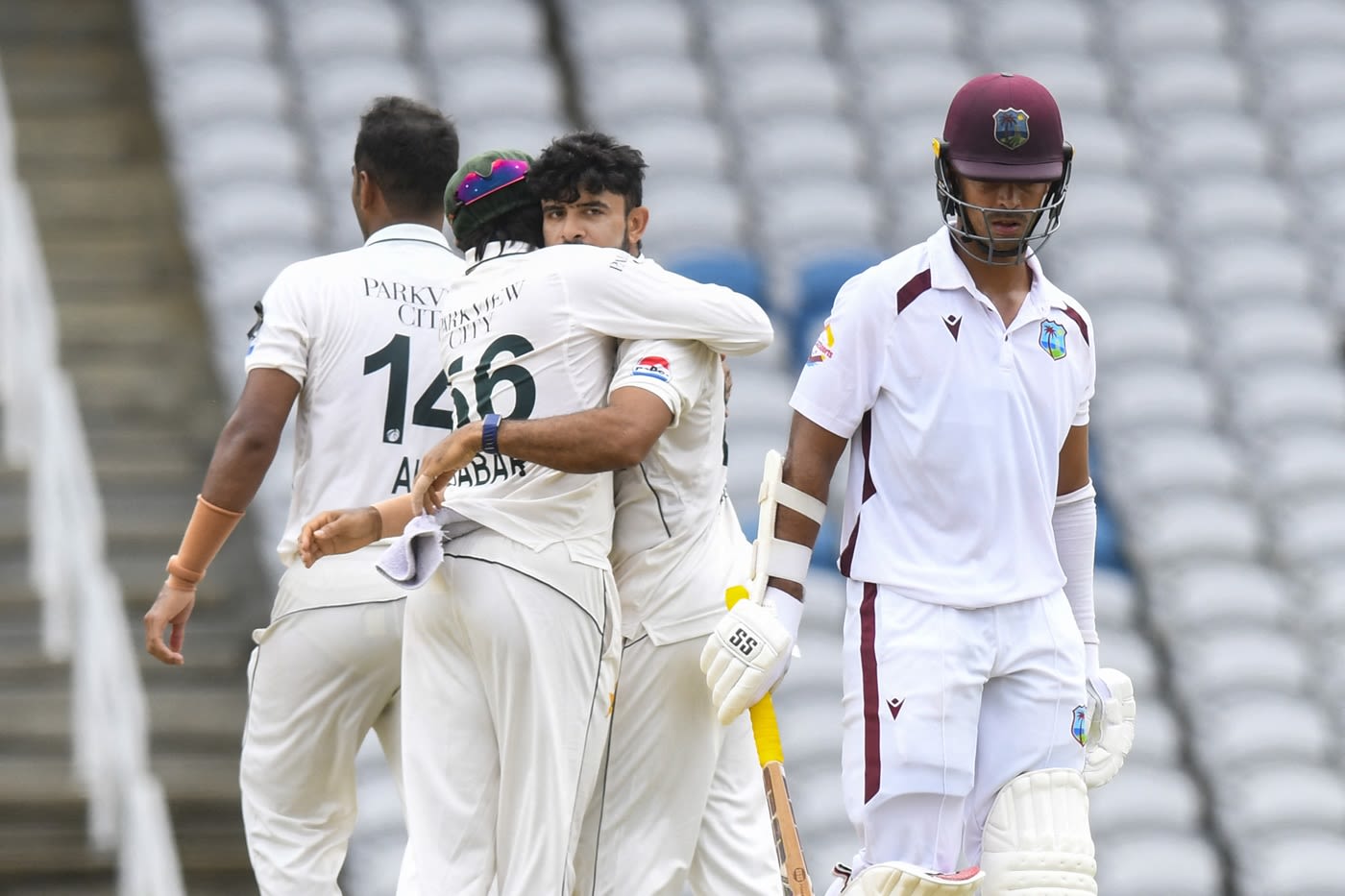 Aamer Jamal removed Tagenarine Chanderpaul in his first over