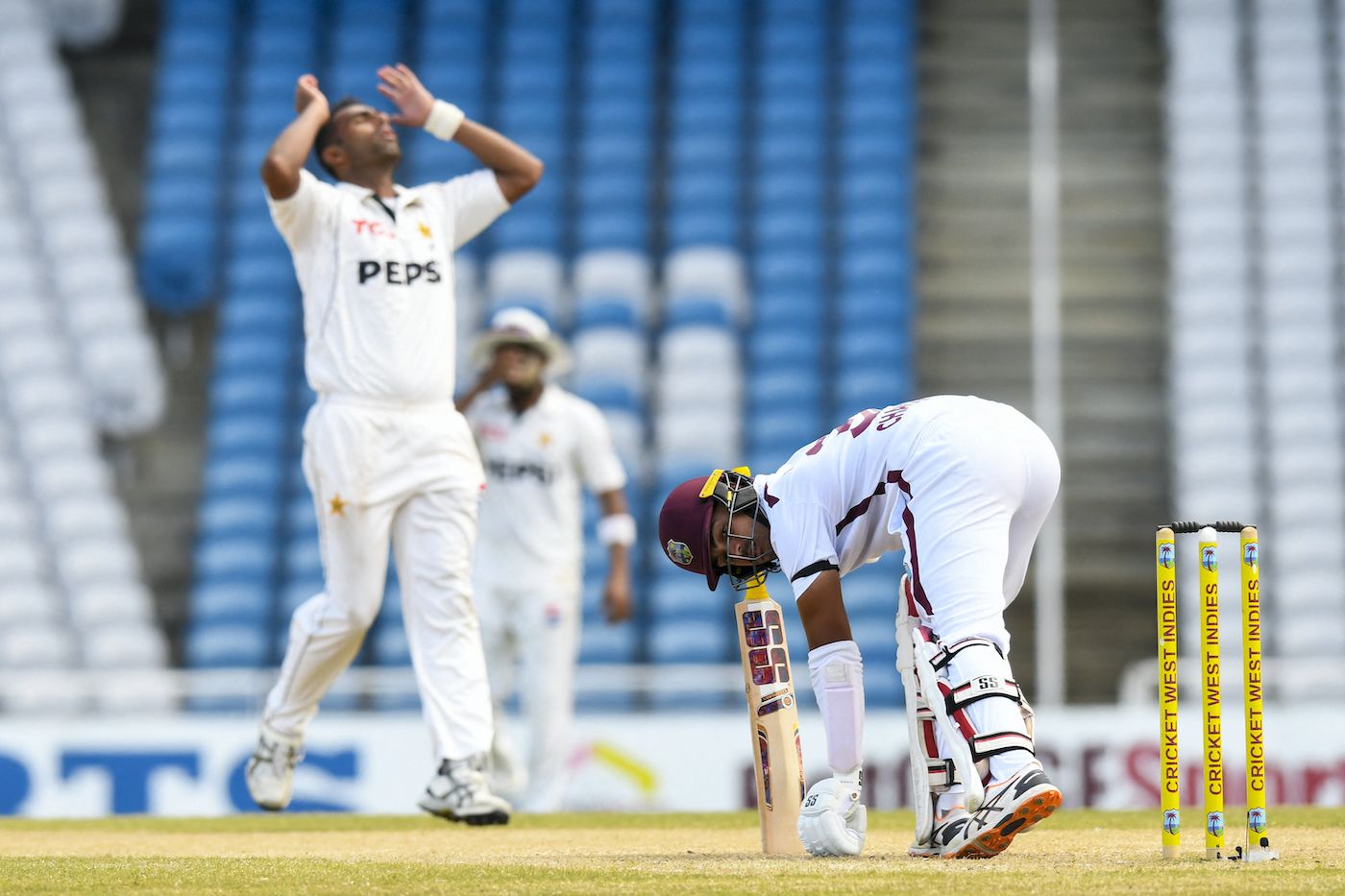 Tagenarine Chanderpaul survives a shooter from Mohammad Ali