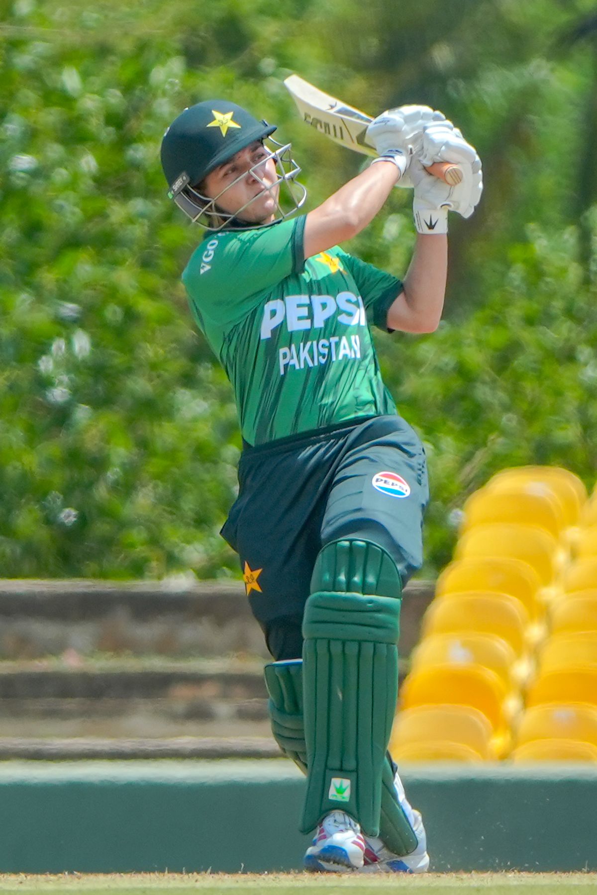 Saira Jabeen pulls the ball for four