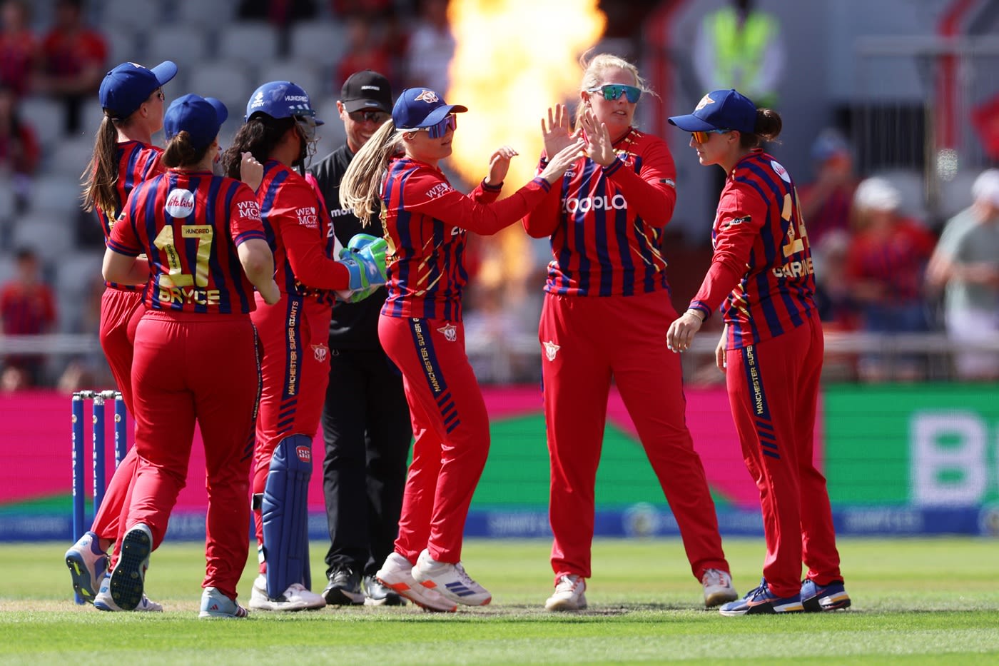 Sophie Ecclestone and Co celebrate Bess Heath's wicket