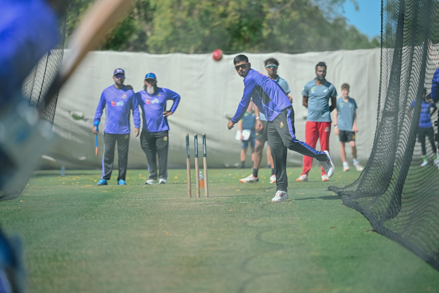 Taijul Islam rolls his arm over
