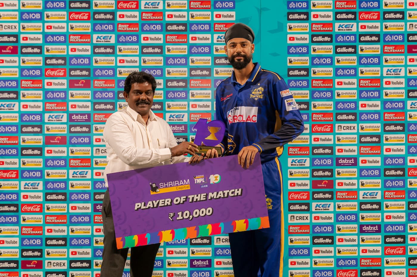 Gurjapneet Singh won the Player-of-the-Match award in his first match of TNPL 2026