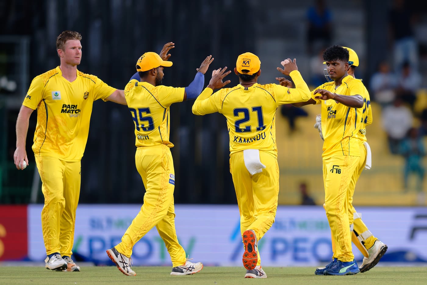 Wanuja Sahan bowled an economical spell