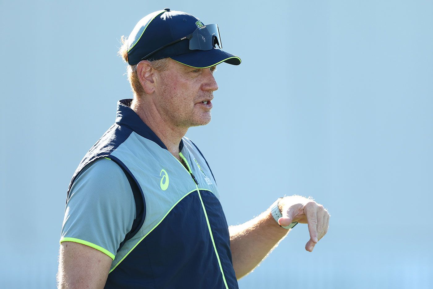 Andrew McDonald watches his players