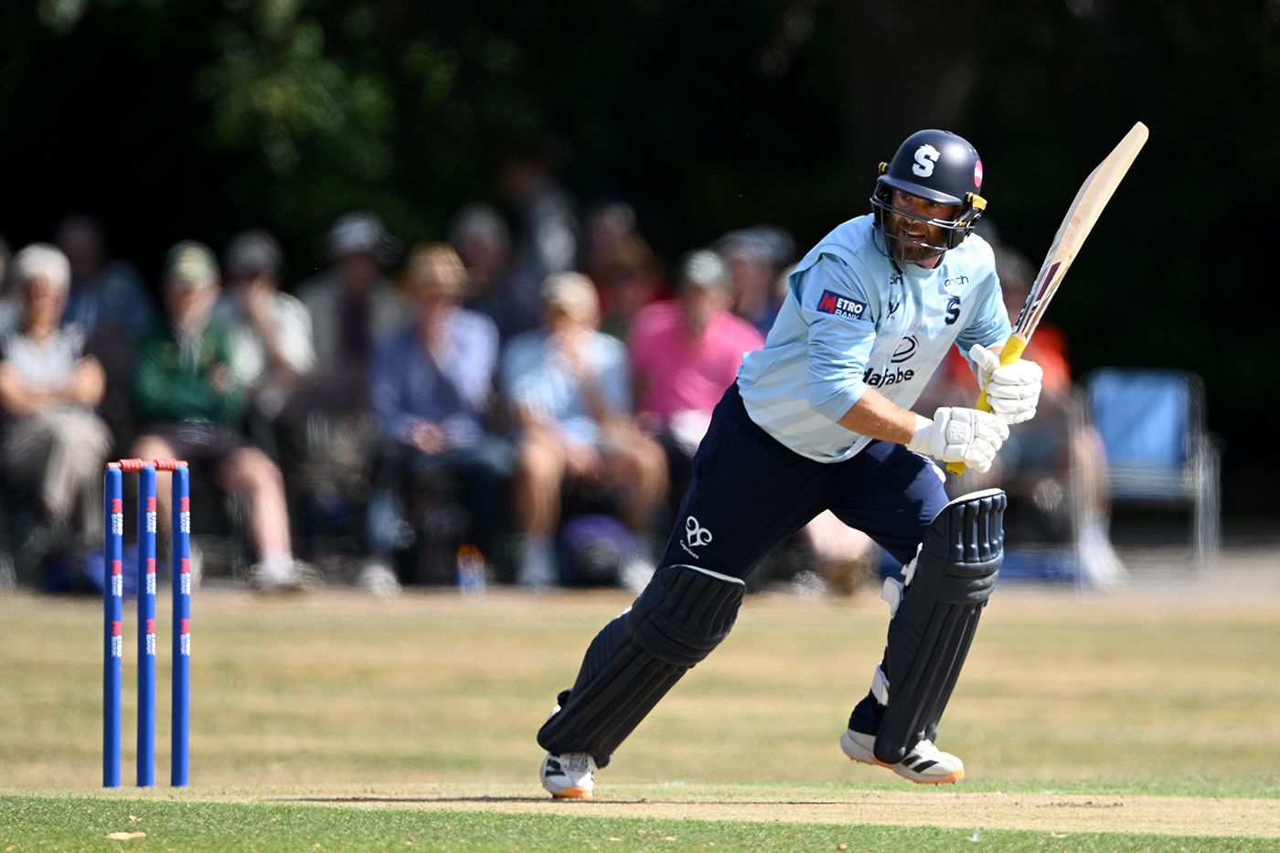 Luke Procter works leg side on his way to fifty