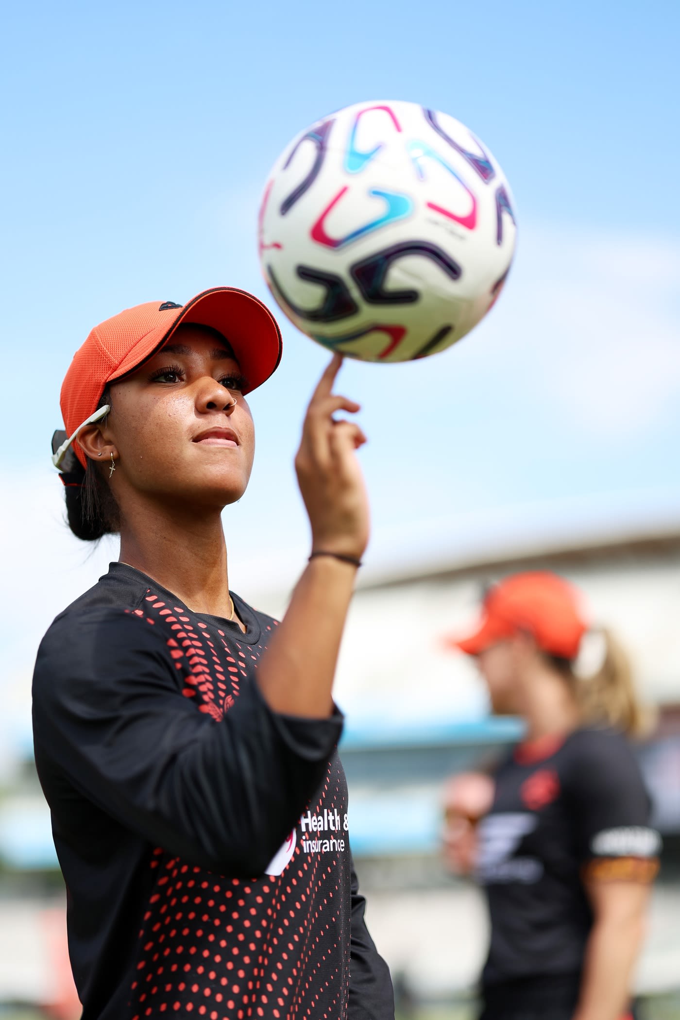 Davina Perrin shows off her balancing act