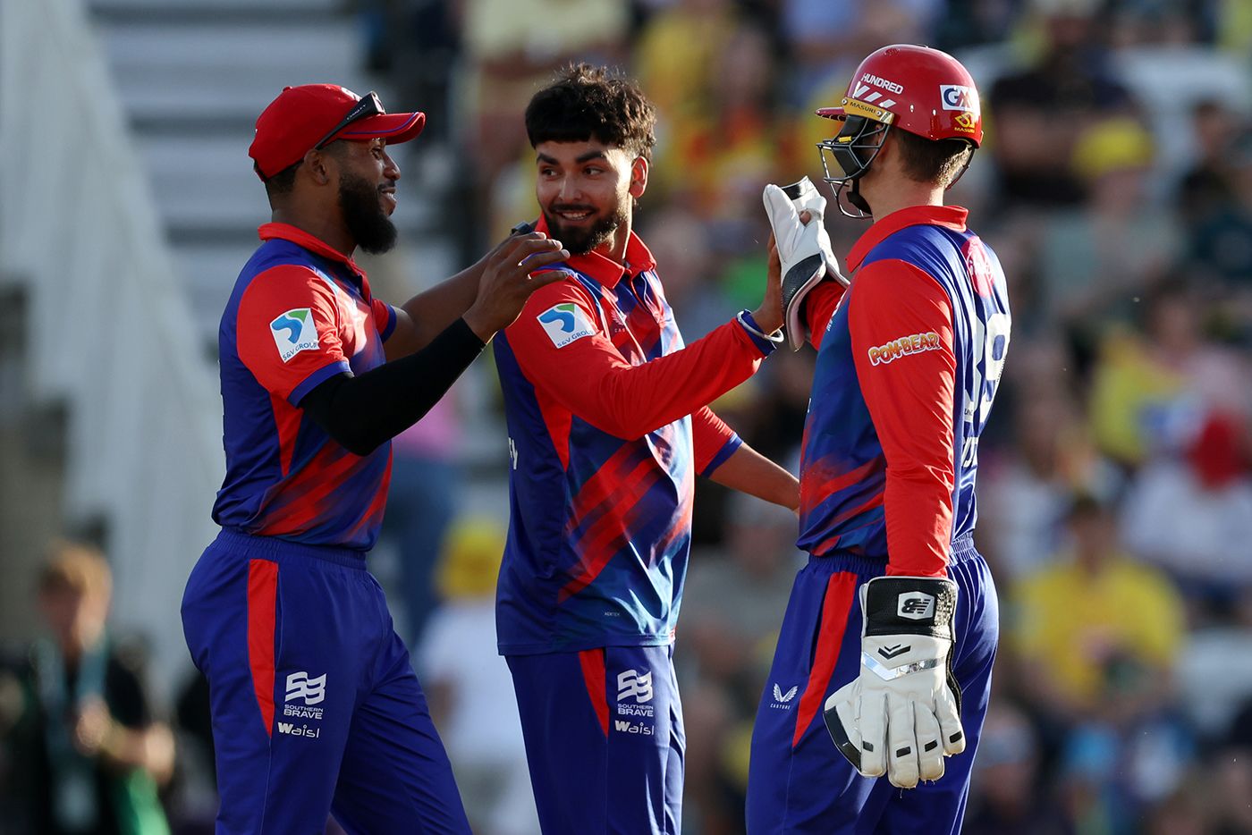 Nikhil Chaudhary celebrates a wicket