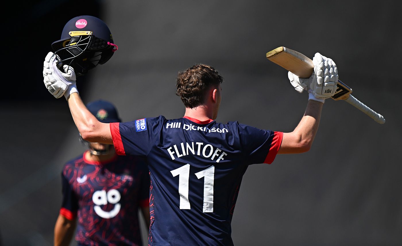 Rocky Flintoff made his first Lancashire hundred