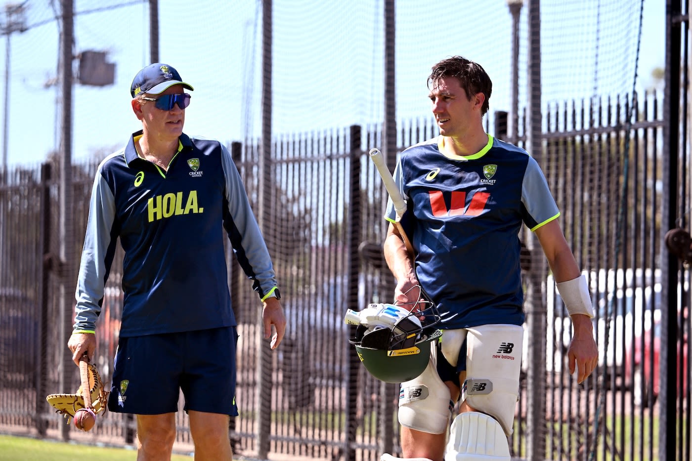 Andrew McDonald and Pat Cummins wrap up preparations before the Test
