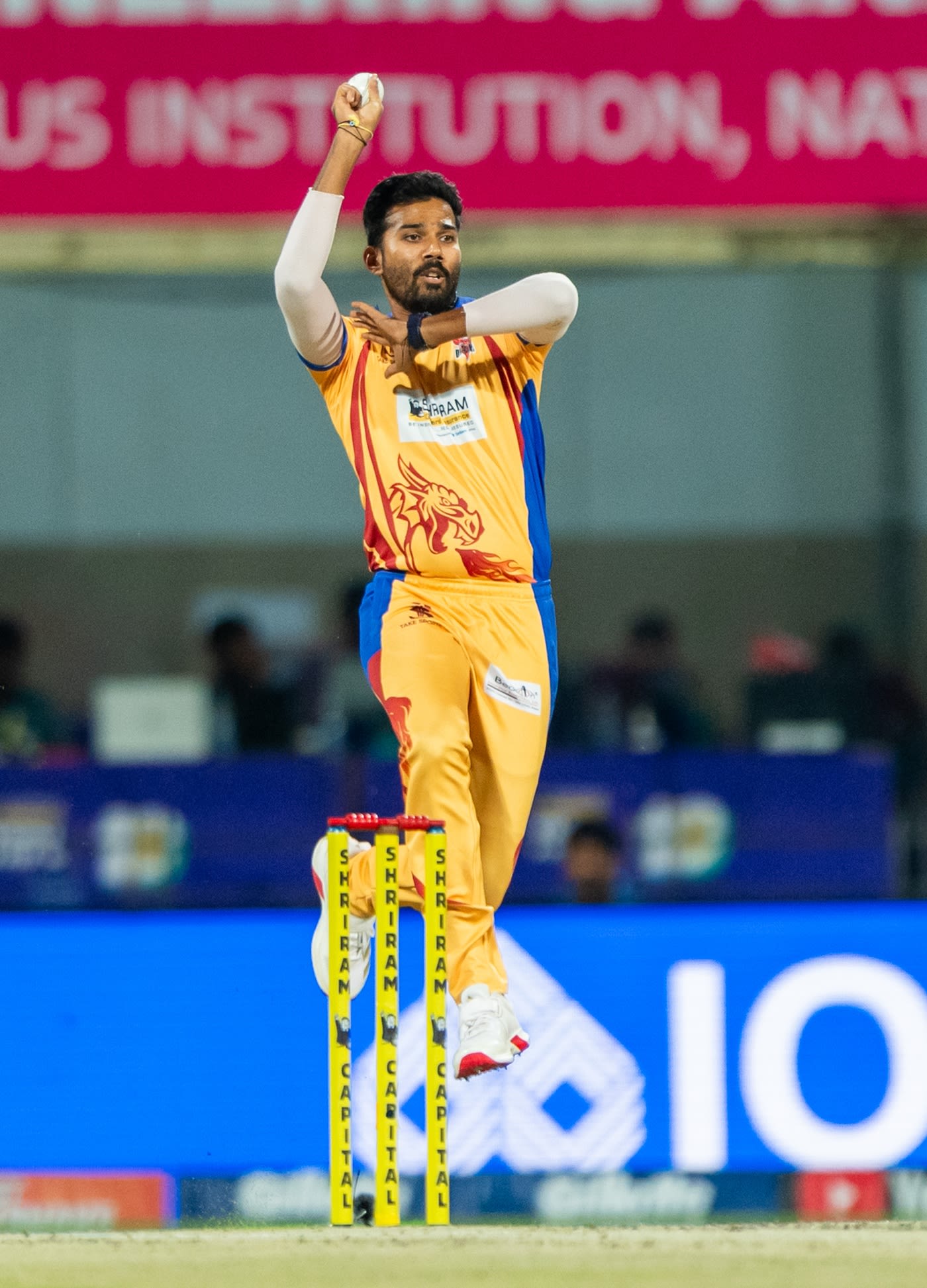 Sandeep Warrier bowled a sharp spell for Dindigul Dragons