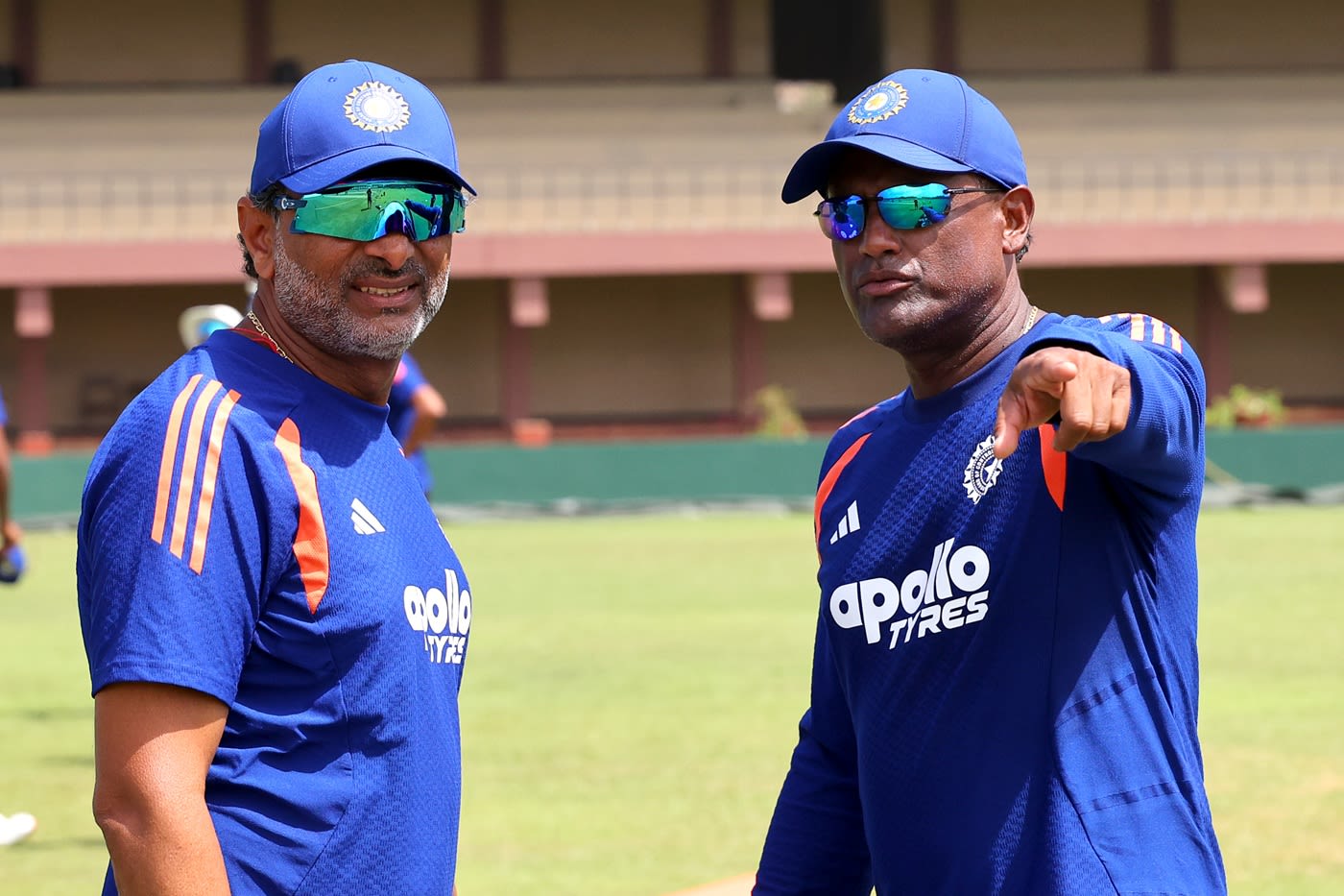 Batting coach Sitanshu Kotak with India's new fielding coach, Subhadeep Ghosh