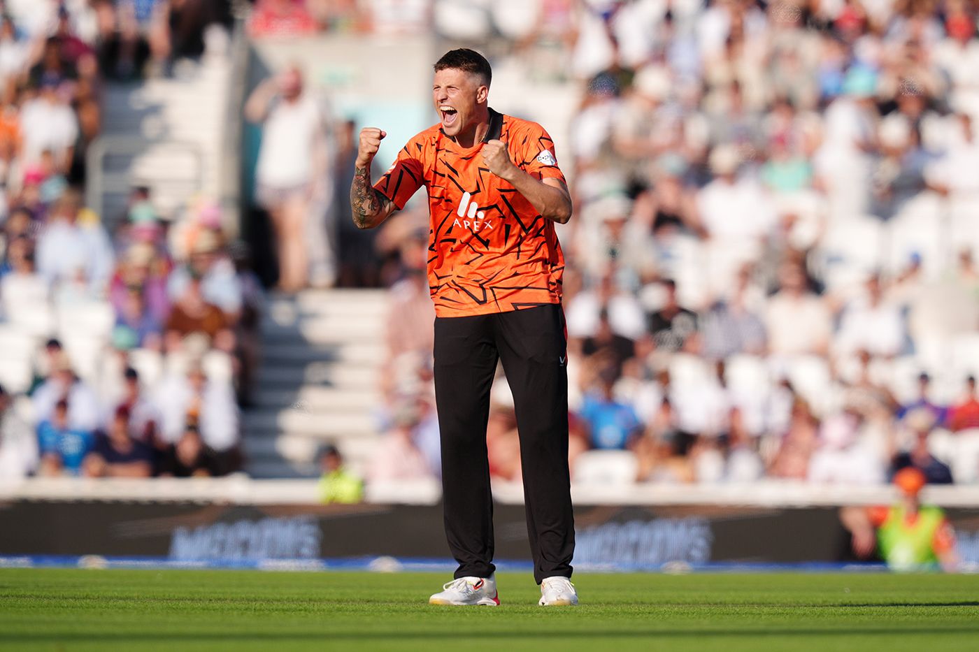 Brydon Carse removed Tim Seifert second-ball
