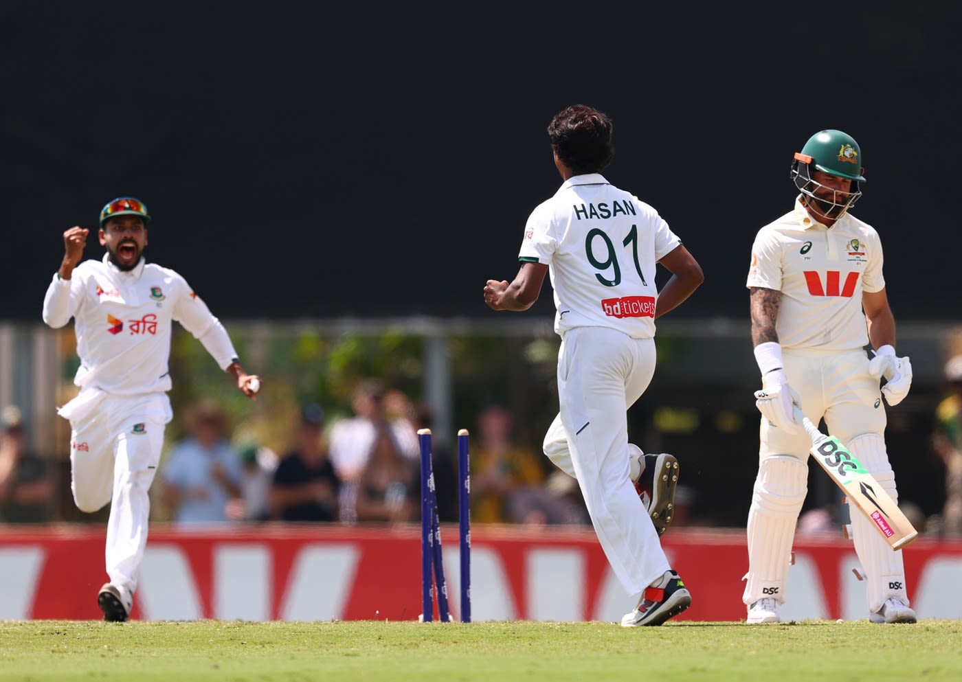 Hasan Mahmud had a dream start to the third innings after removing Jake Weatherald for a duck