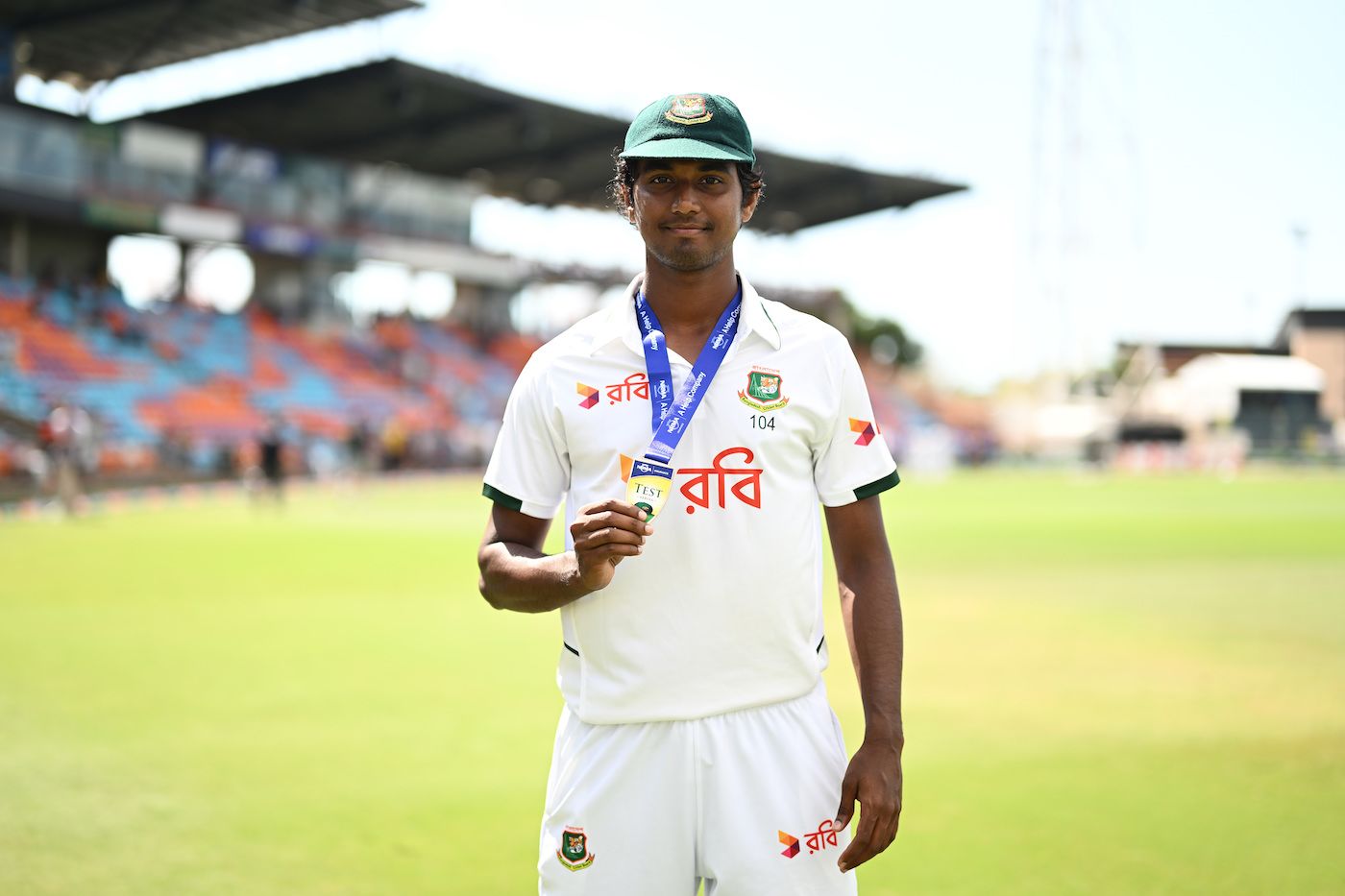 Hasan Mahmud was the player of the match for his nine-for in the Test