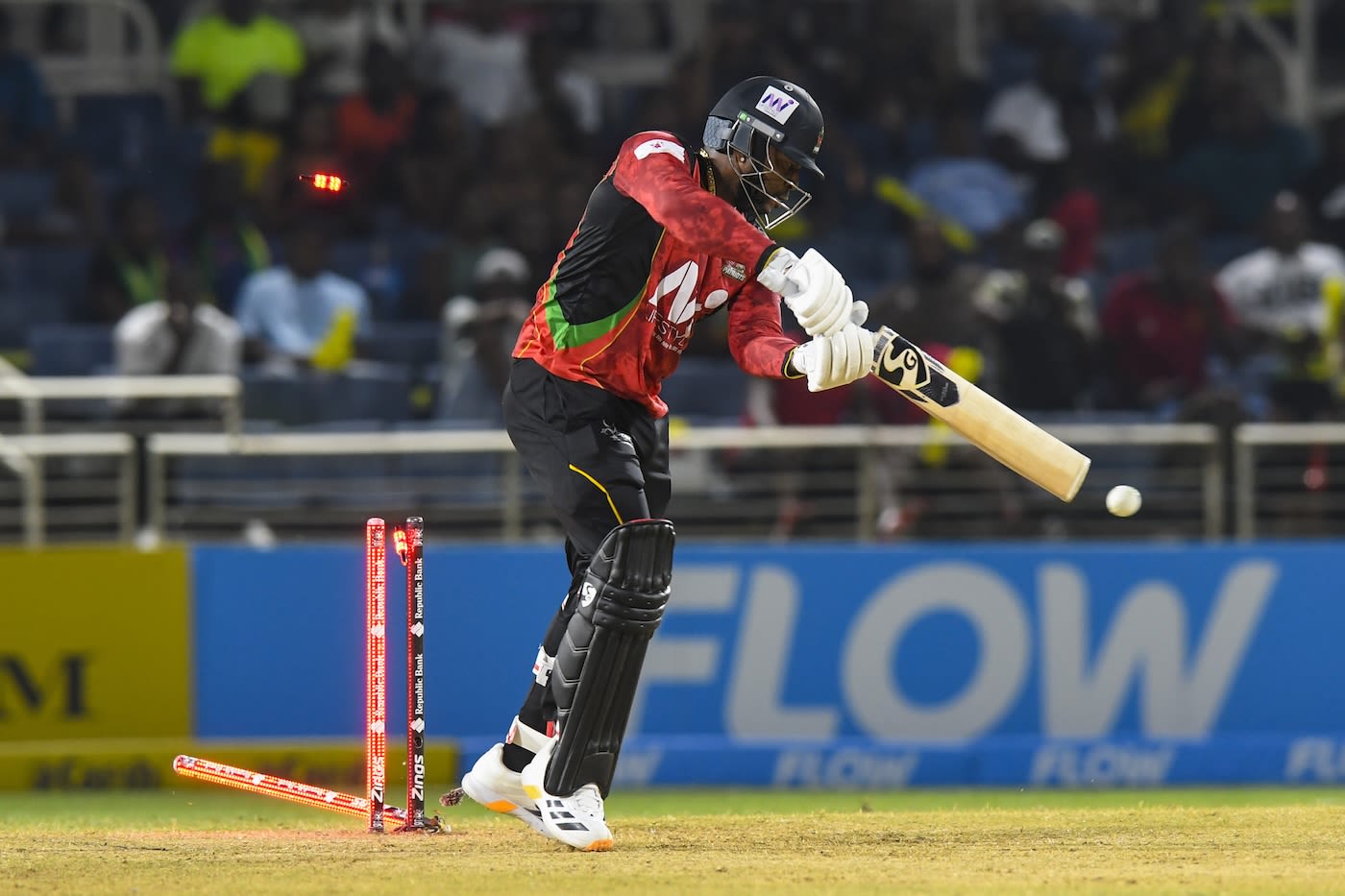 Kyle Mayers loses his stumps