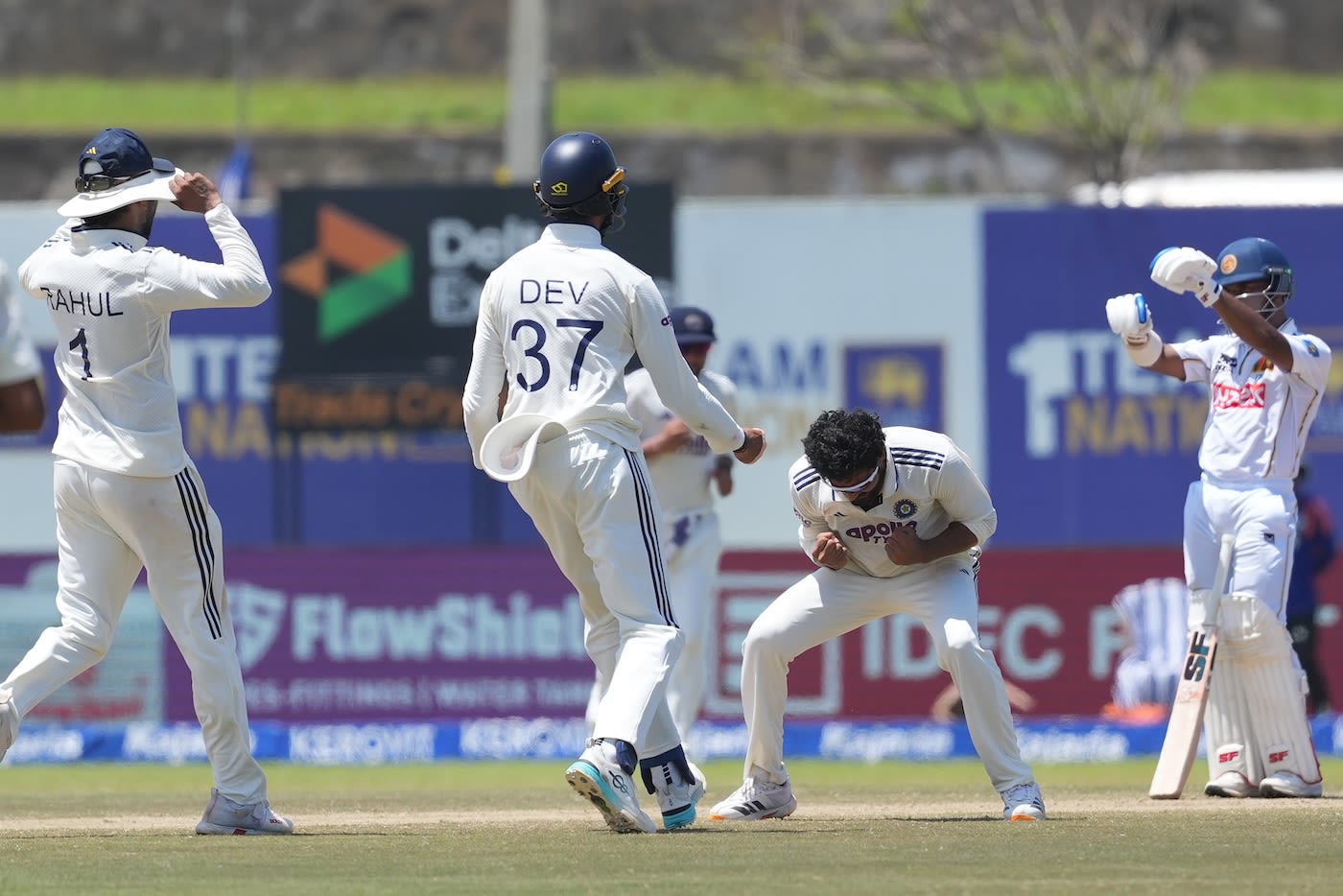 Ravindra Jadeja is jubilant after getting Dhananjaya de Silva's wicket