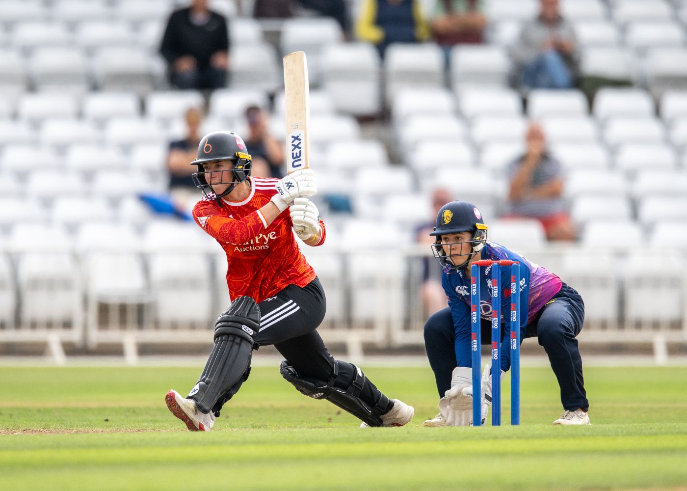 Georgia Elwiss on her way to a List A career-best 134 not out